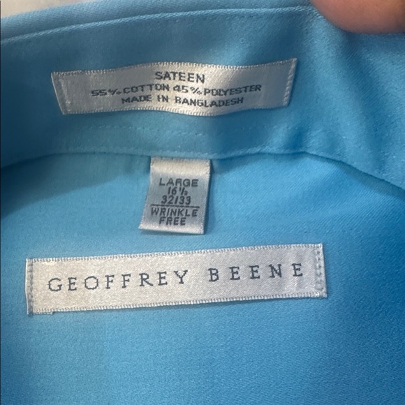 2,Geoffrey Beene Sateen Shirt in Lavender and  blue size Large - Picture 4 of 10
